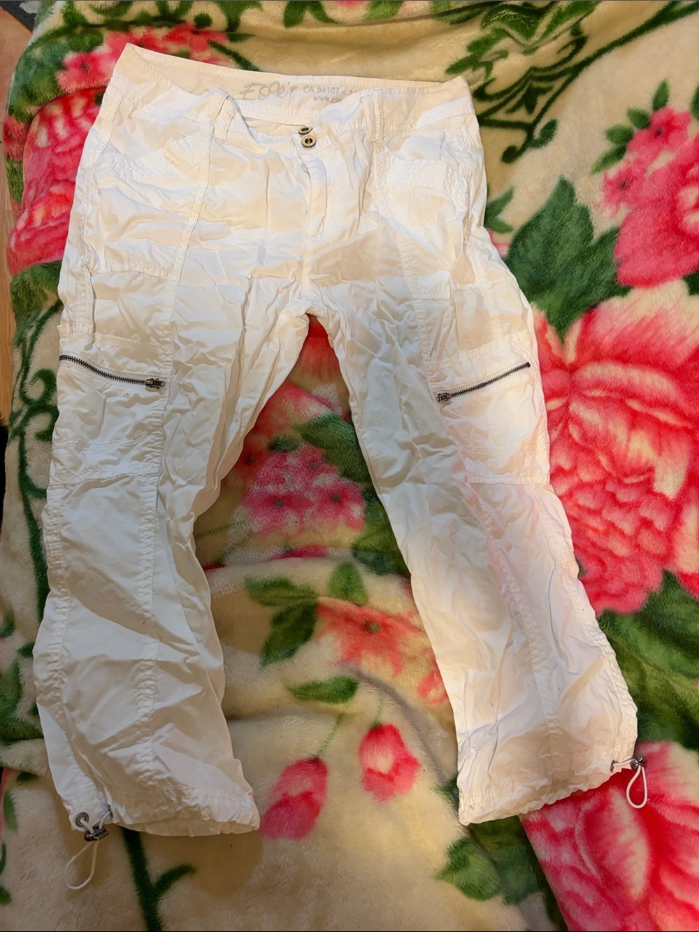 Esprit White Men's Cargo Pants with Zip Pockets
